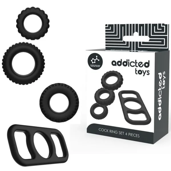 Cock Ring Set 4 Stück von Addicted Toys kaufen | Fesselliebe