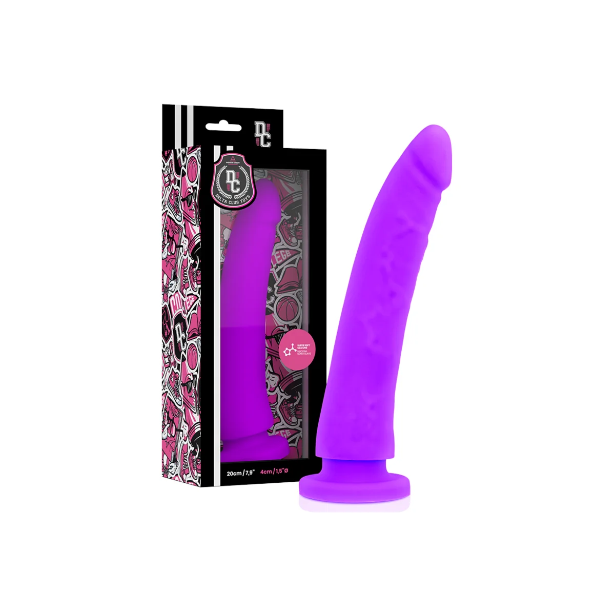 Toys Lila Dildo Medizinisches Silikon 20 cm -O- 4 cm von Deltaclub kaufen | Fesselliebe