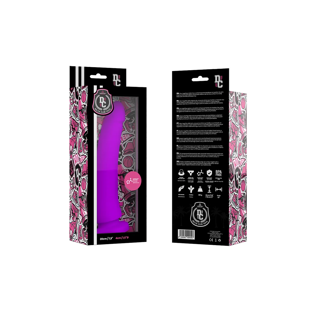 Toys Lila Dildo Medizinisches Silikon 20 cm -O- 4 cm von Deltaclub kaufen | Fesselliebe