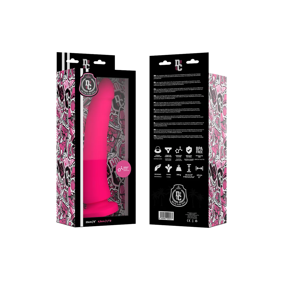Toys Rosa Dildo Medizinisches Silikon 23 cm -O- 4.5 cm von Deltaclub kaufen | Fesselliebe