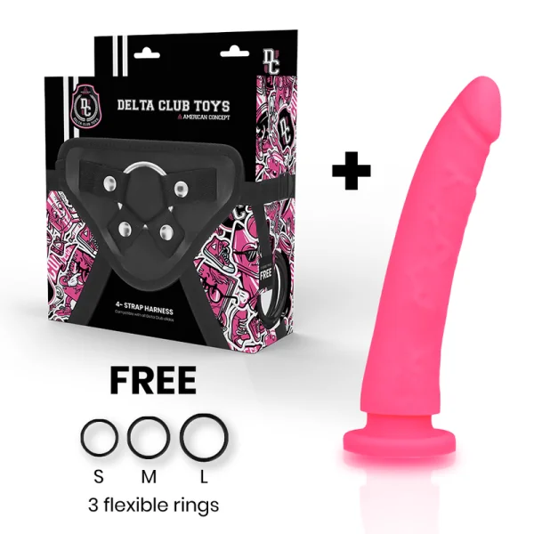Toys Gurt + Dong Rosa Silikon 17 cm -O- 3 cm von Deltaclub kaufen | Fesselliebe