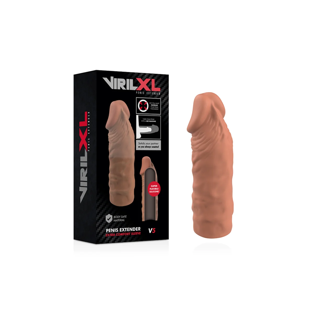 Flüssige Silikon V5 Braune Penisverlängerung von Virilxl kaufen | Fesselliebe