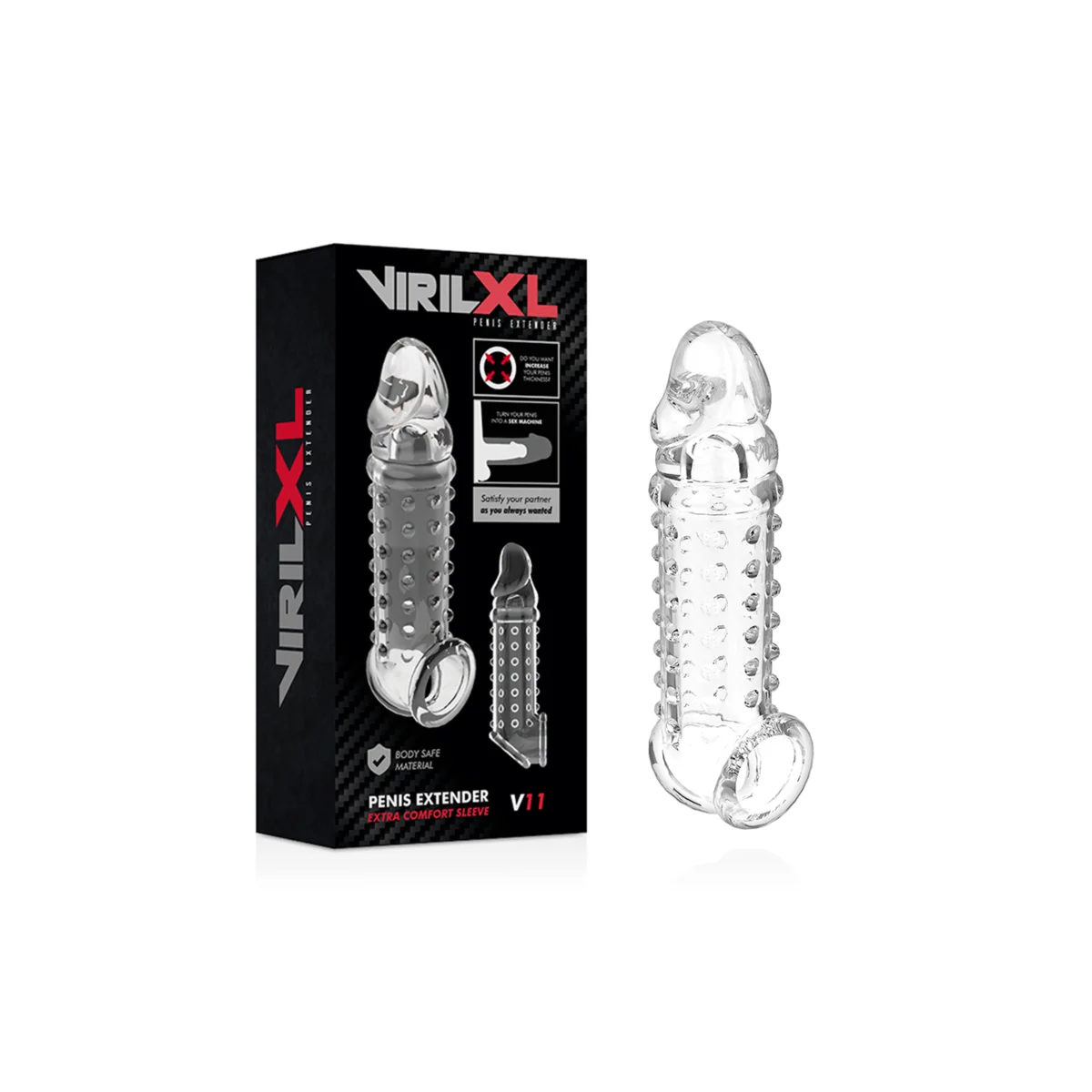 Penisverlängerung und Hülle V11 Transparent von Virilxl kaufen | Fesselliebe