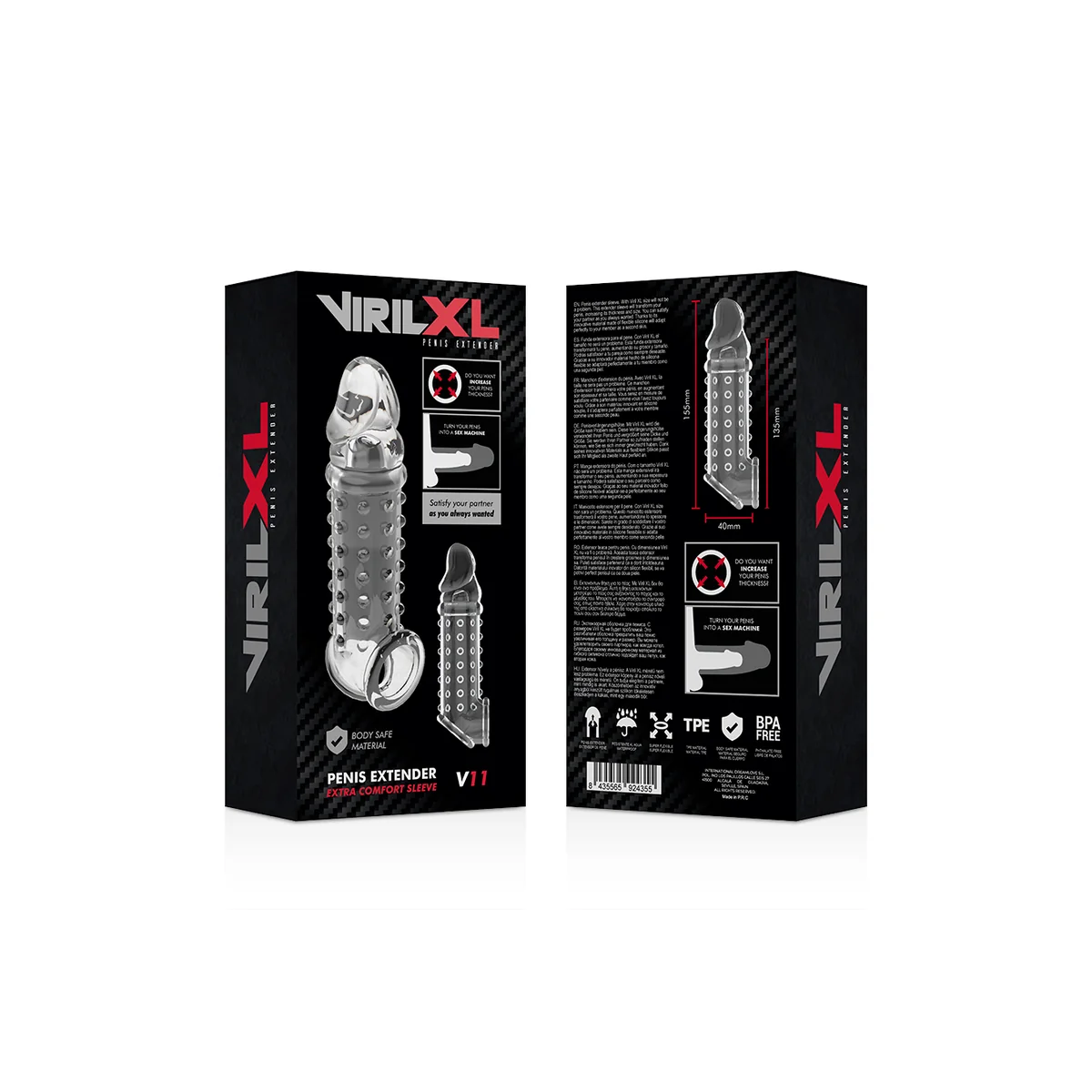 Penisverlängerung und Hülle V11 Transparent von Virilxl kaufen | Fesselliebe