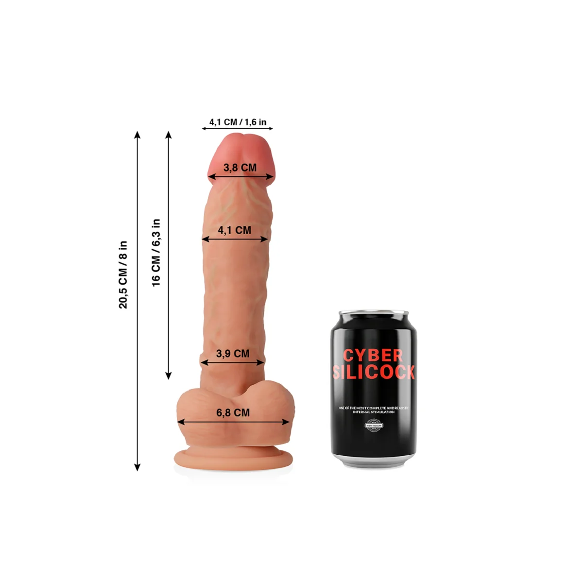 Ultra-Realistischer. Weicher Flüssiger Silikon-Dong 20.5 cm -O- 4.1 cm von Cyber Silicock kaufen | Fesselliebe