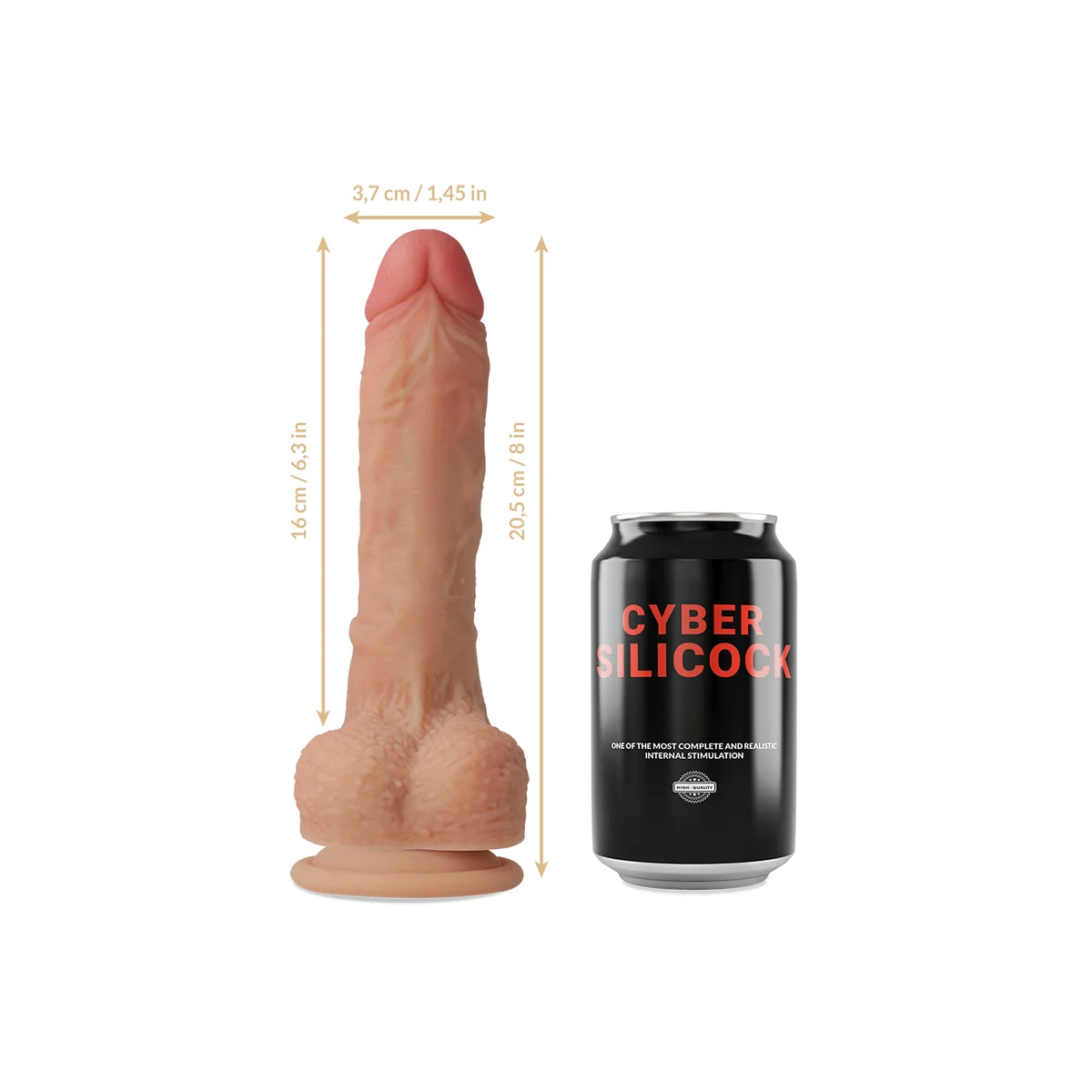 Strap-On Connor Flüssige Silikon mit 3 Ringen Gratis 20.5 cm -O- 3.7 cm von Cyber Silicock kaufen | Fesselliebe