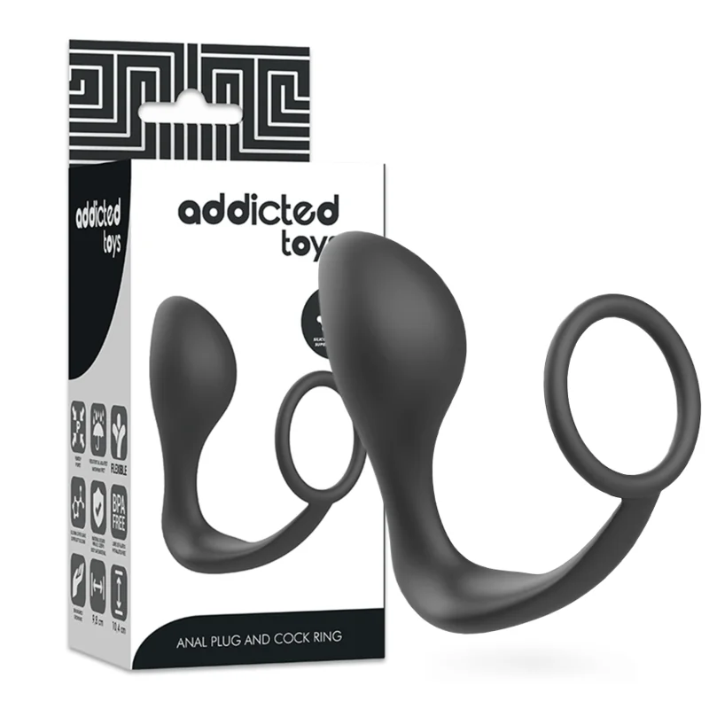 Analplug mit Schwarzem Silikonring von Addicted Toys kaufen | Fesselliebe