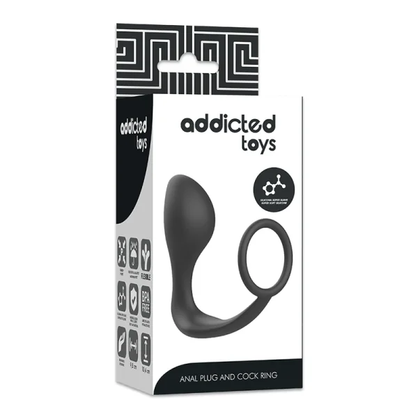 Analplug mit Schwarzem Silikonring von Addicted Toys kaufen | Fesselliebe