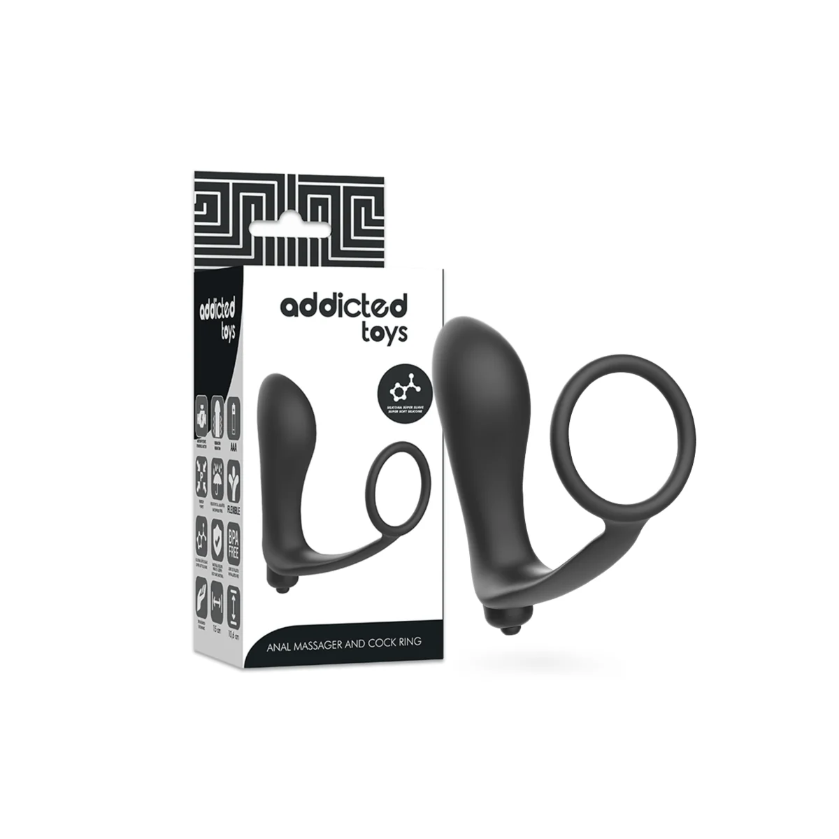 Vibratorischer Analplug mit Penisring von Addicted Toys kaufen | Fesselliebe