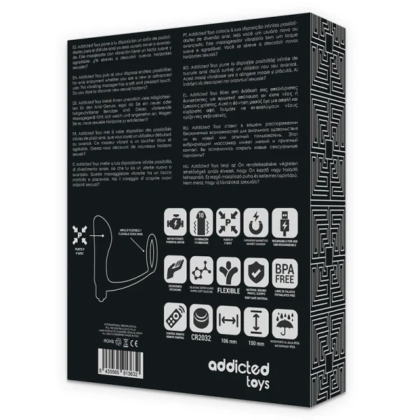 Penisring mit Fernbedienung Analplug Schwarz wiederaufladbar von Addicted Toys kaufen | Fesselliebe