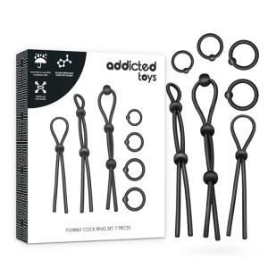 Flexibles Silikon-Cockring-Set 7-Teilig von Addicted Toys kaufen | Fesselliebe