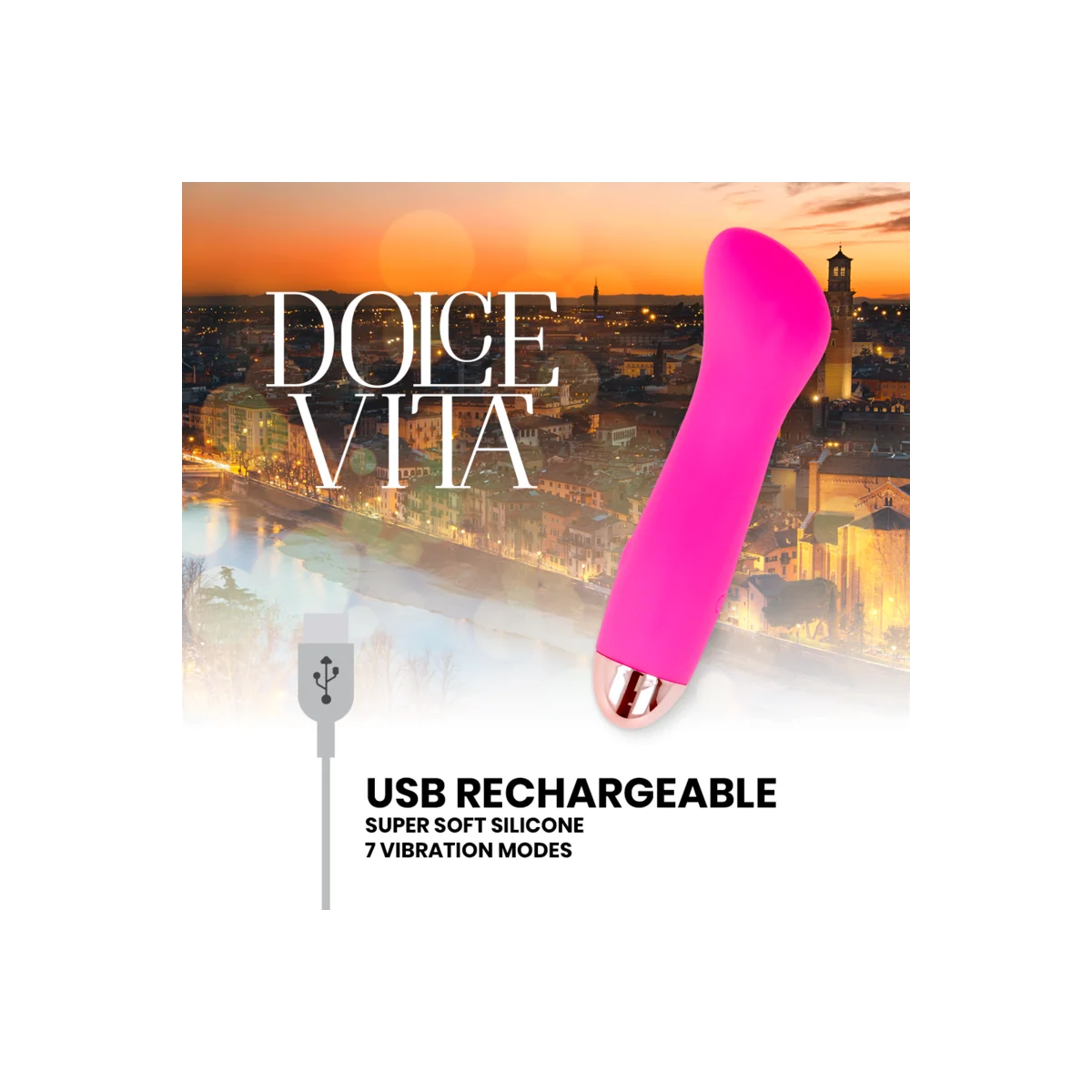 Aufladbarer Vibrator Eine Rosa 7 Geschwindigkeit von Dolce Vita kaufen | Fesselliebe