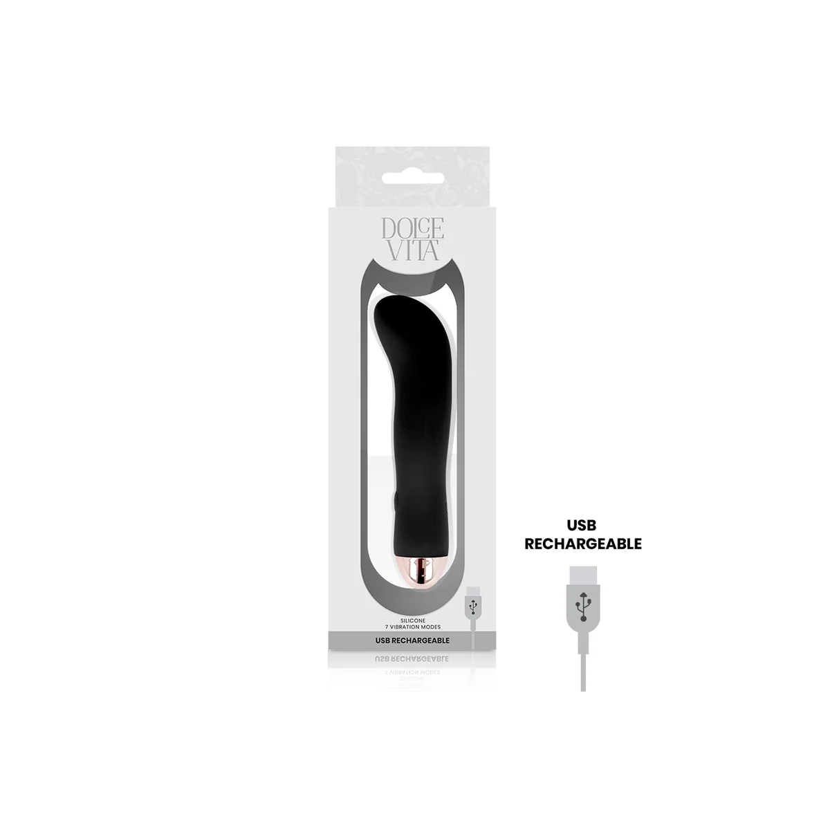 Aufladbarer Vibrator Zwei Schwarz 7 Geschwindigkeit von Dolce Vita kaufen | Fesselliebe