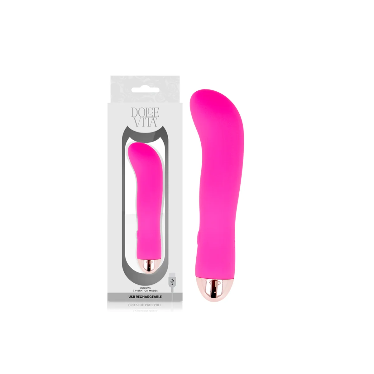 Aufladbarer Vibrator Zwei Rosa 7 Geschwindigkeiten von Dolce Vita kaufen | Fesselliebe