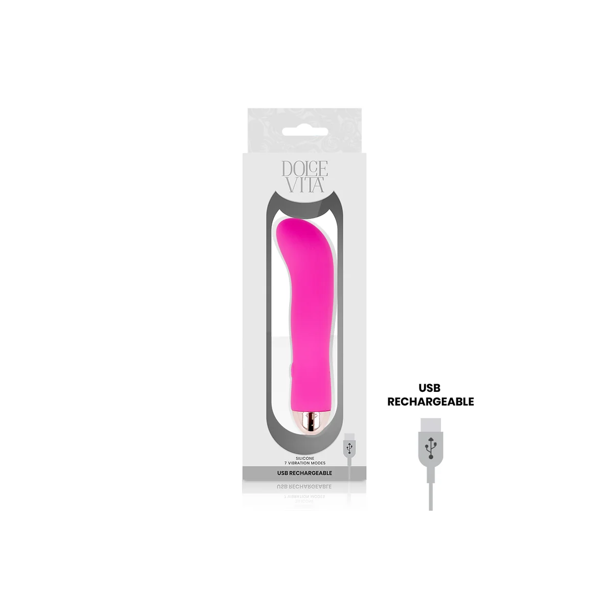 Aufladbarer Vibrator Zwei Rosa 7 Geschwindigkeiten von Dolce Vita kaufen | Fesselliebe