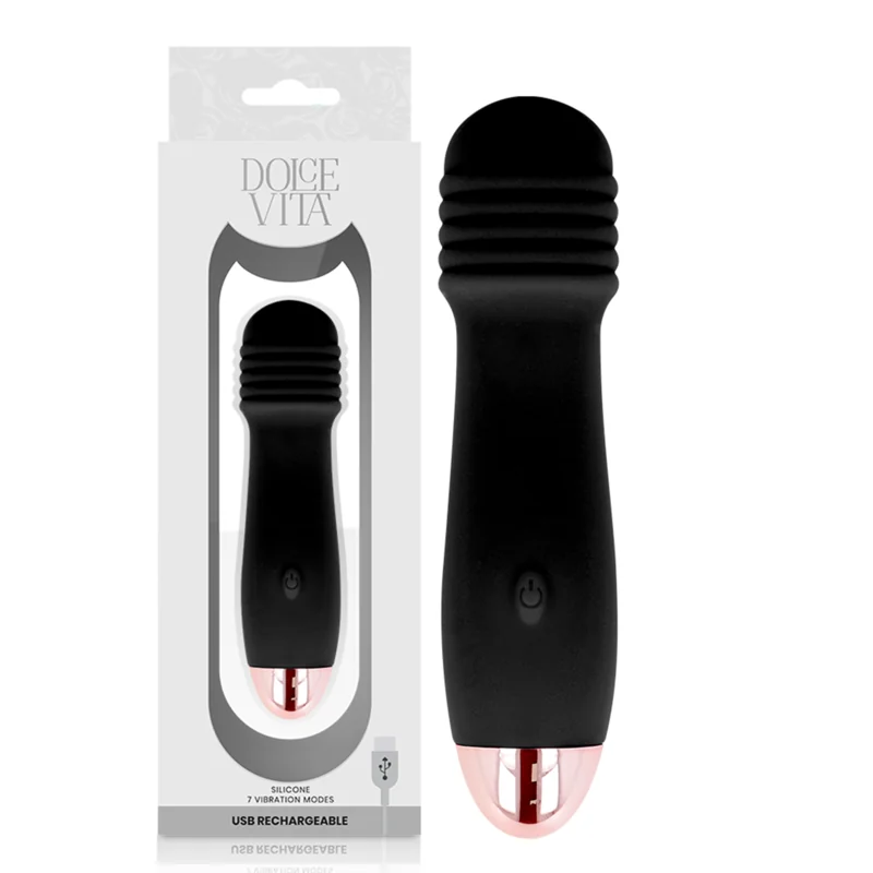 Aufladbarer Vibrator Drei Schwarz 7 Geschwindigkeit von Dolce Vita kaufen | Fesselliebe