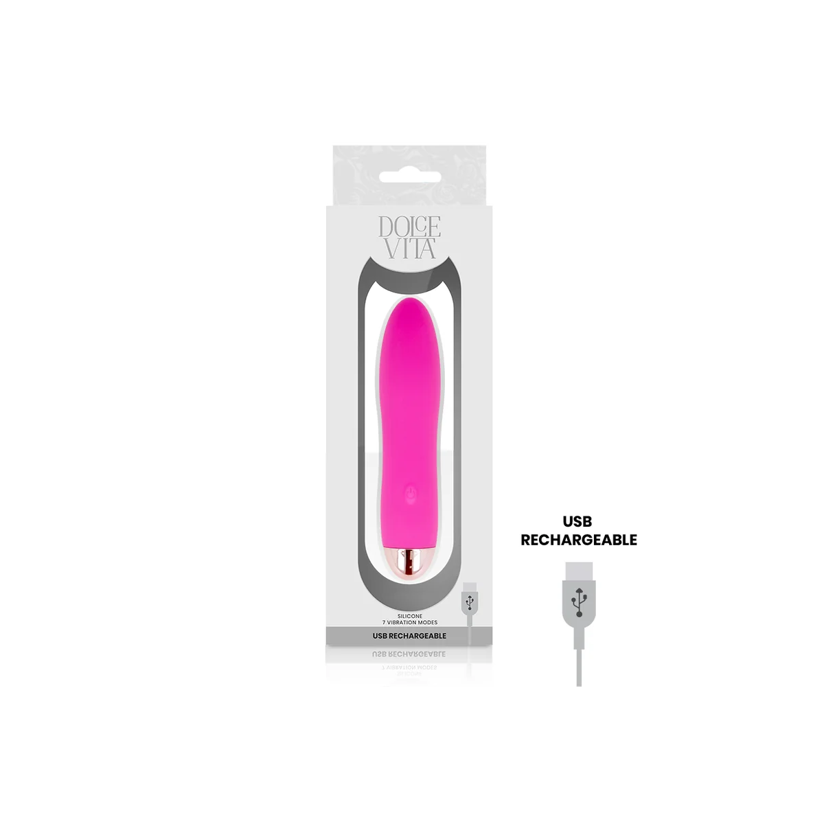 Aufladbarer Vibrator Vier Rosa 7 Geschwindigkeiten von Dolce Vita kaufen | Fesselliebe