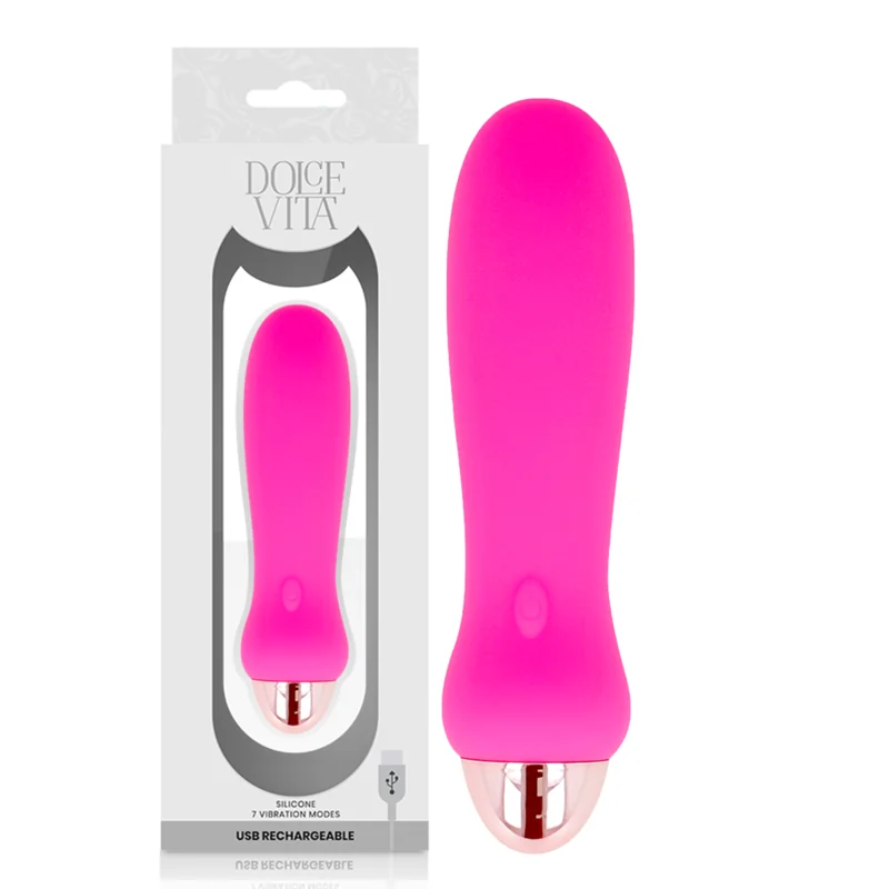 Aufladbarer Vibrator Fünf Rosa 7 Geschwindigkeiten von Dolce Vita kaufen | Fesselliebe