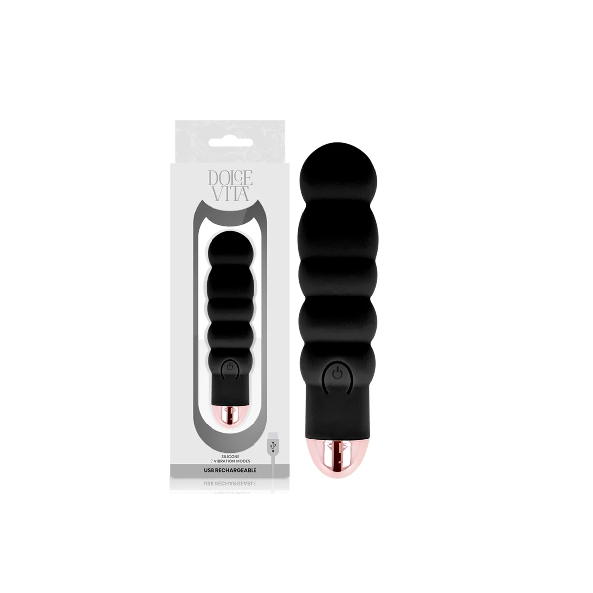 Aufladbarer Vibrator Sechs Schwarz 7 Geschwindigkeiten von Dolce Vita kaufen | Fesselliebe