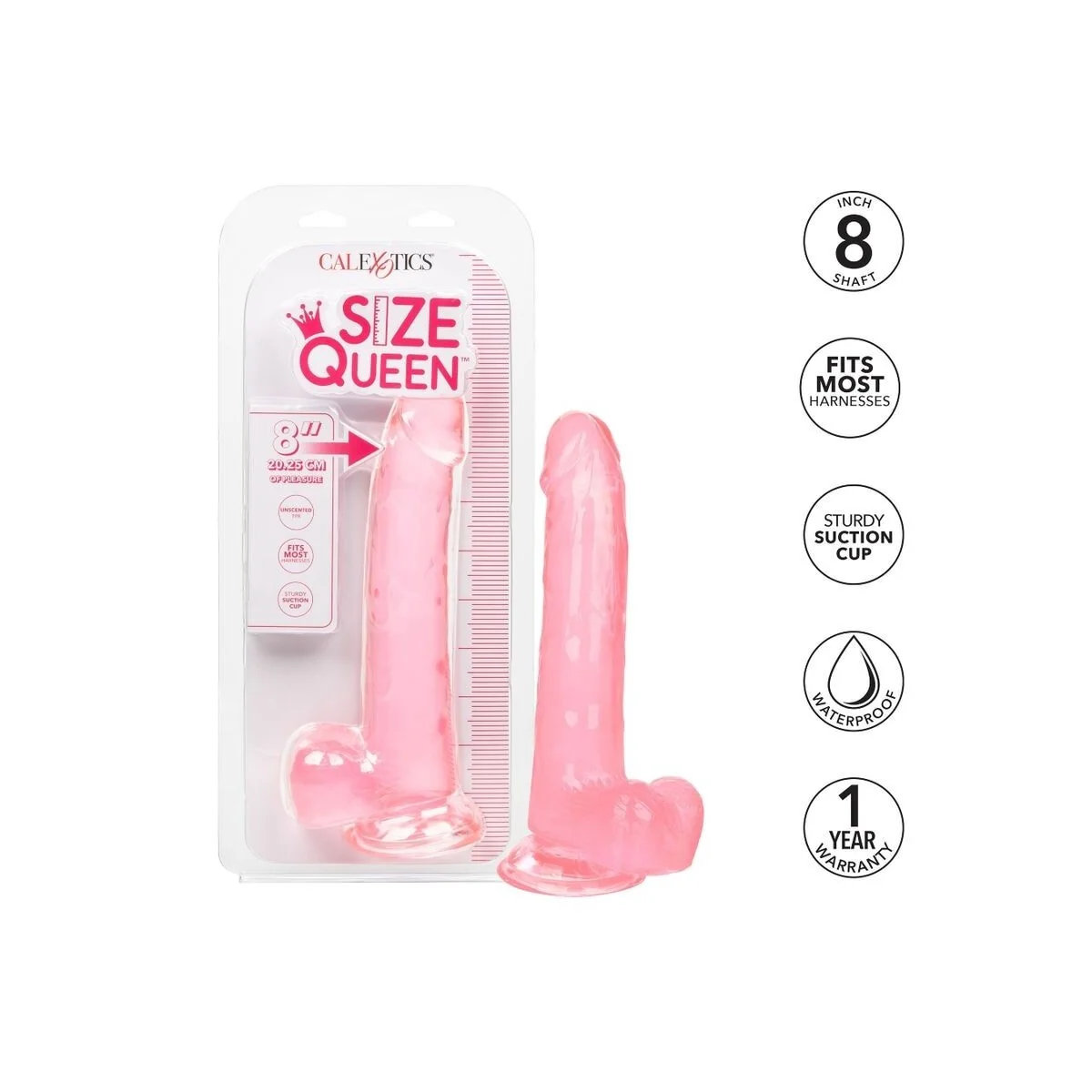 Größe Königin-Dildo Rosa 20.3 cm von Calexotics kaufen | Fesselliebe