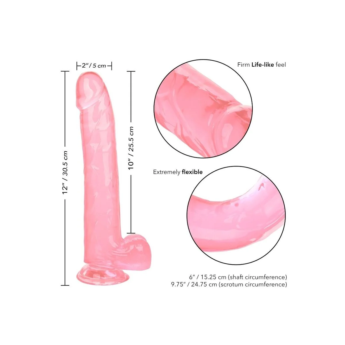 Größe Königin-Dildo Rosa 25.5 cm von Calexotics kaufen | Fesselliebe
