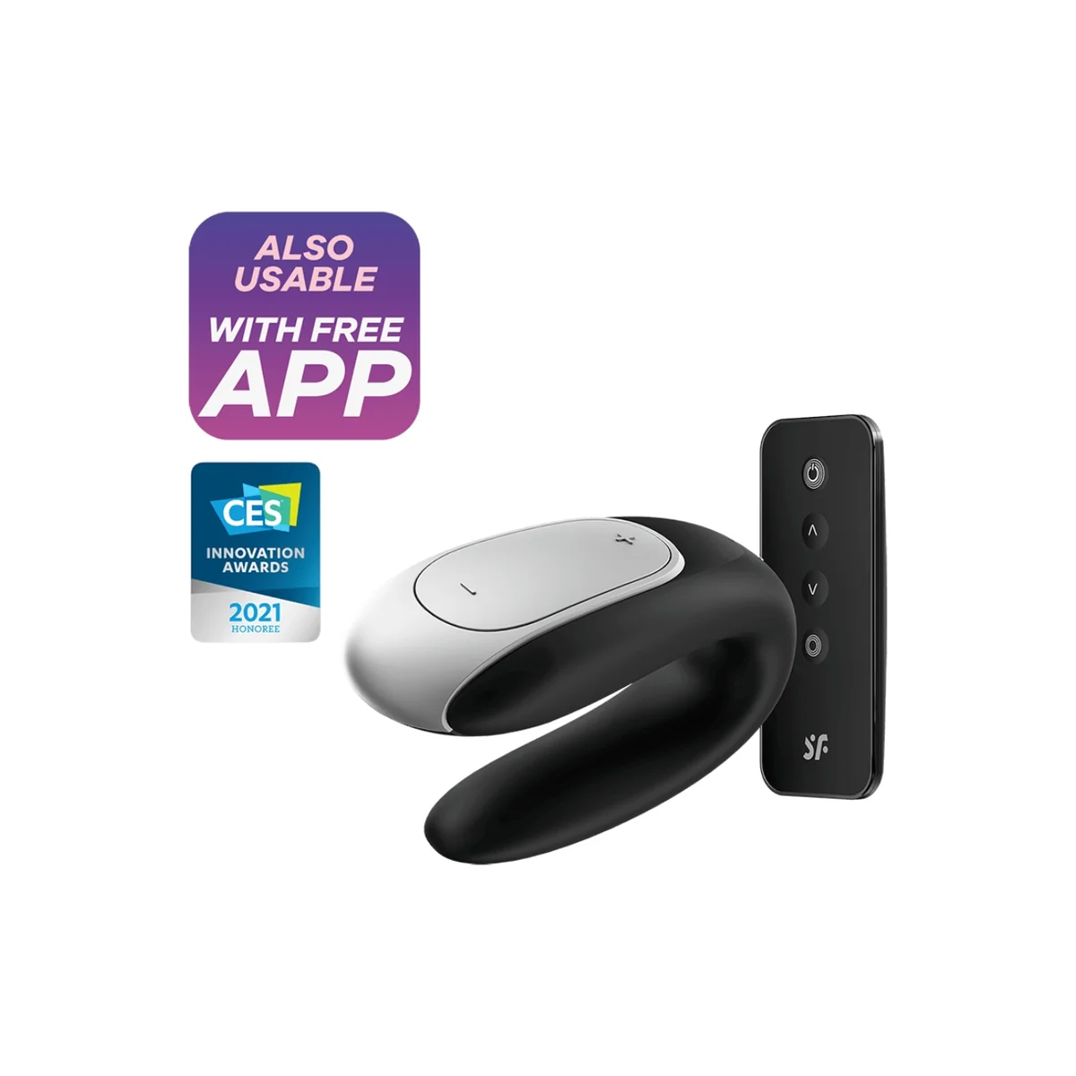 Double Fun Partner Vibrator Schwarz von Satisfyer Connect kaufen | Fesselliebe