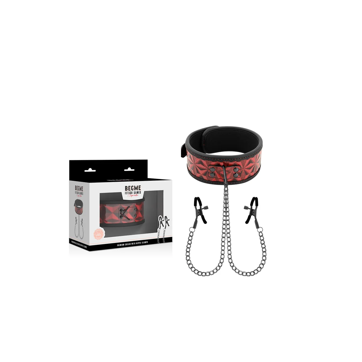Red Edition Halsband mit Nippelklemmen mit Neoprenfutter von Begme Red Edition kaufen | Fesselliebe