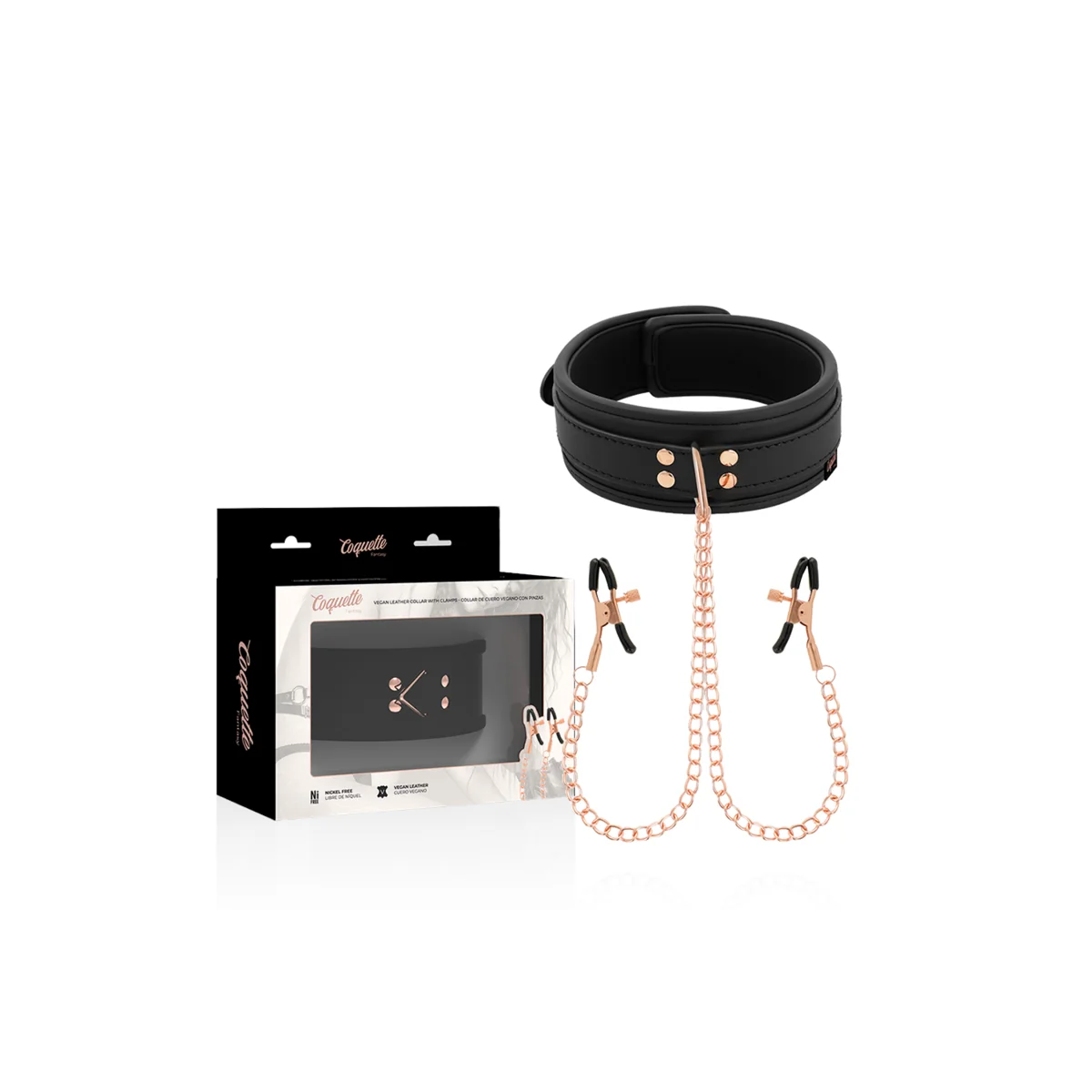 Fantasy-Nippelklemmen-Halskette mit Neoprenfutter von Coquette Fantasy kaufen | Fesselliebe