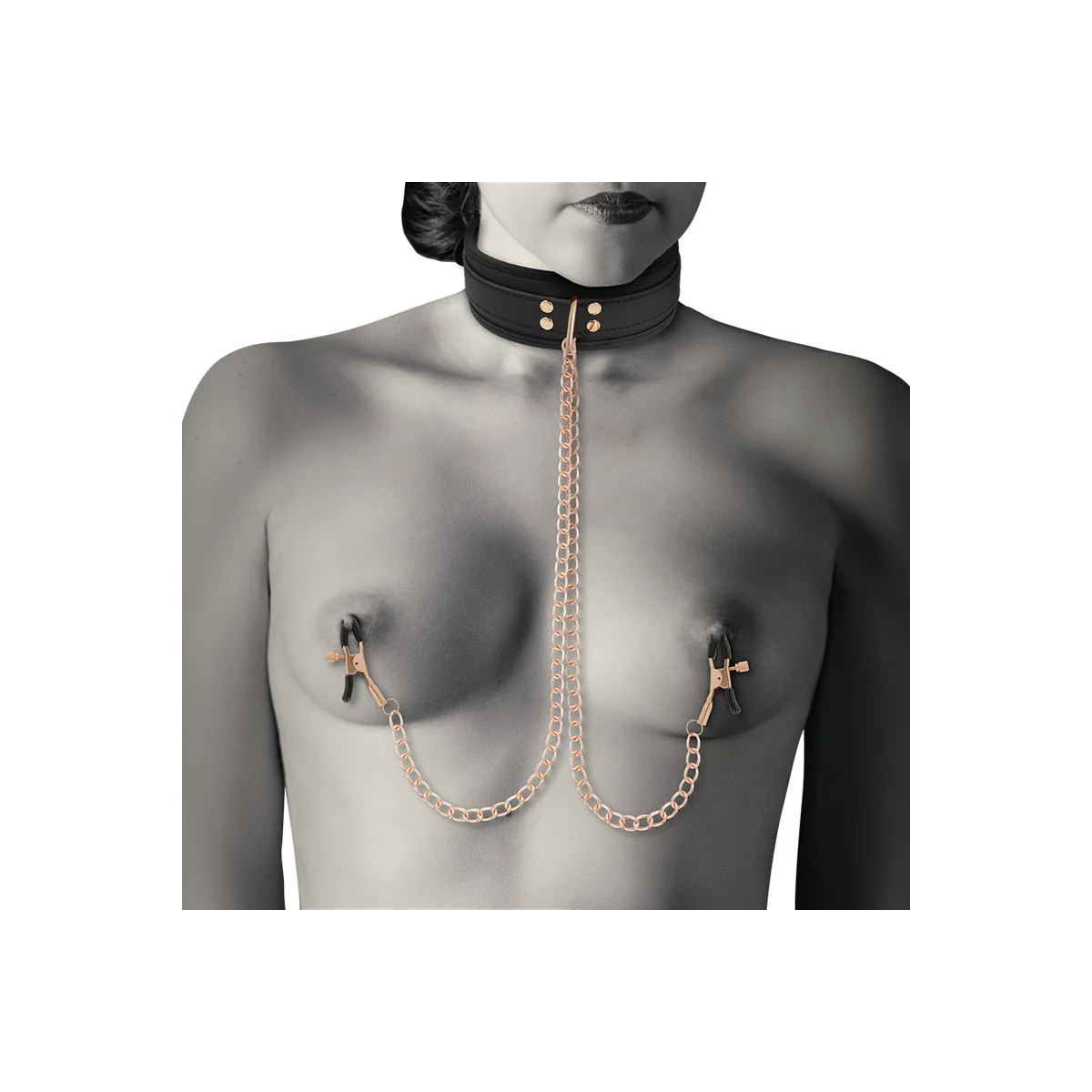 Fantasy-Nippelklemmen-Halskette mit Neoprenfutter von Coquette Fantasy kaufen | Fesselliebe