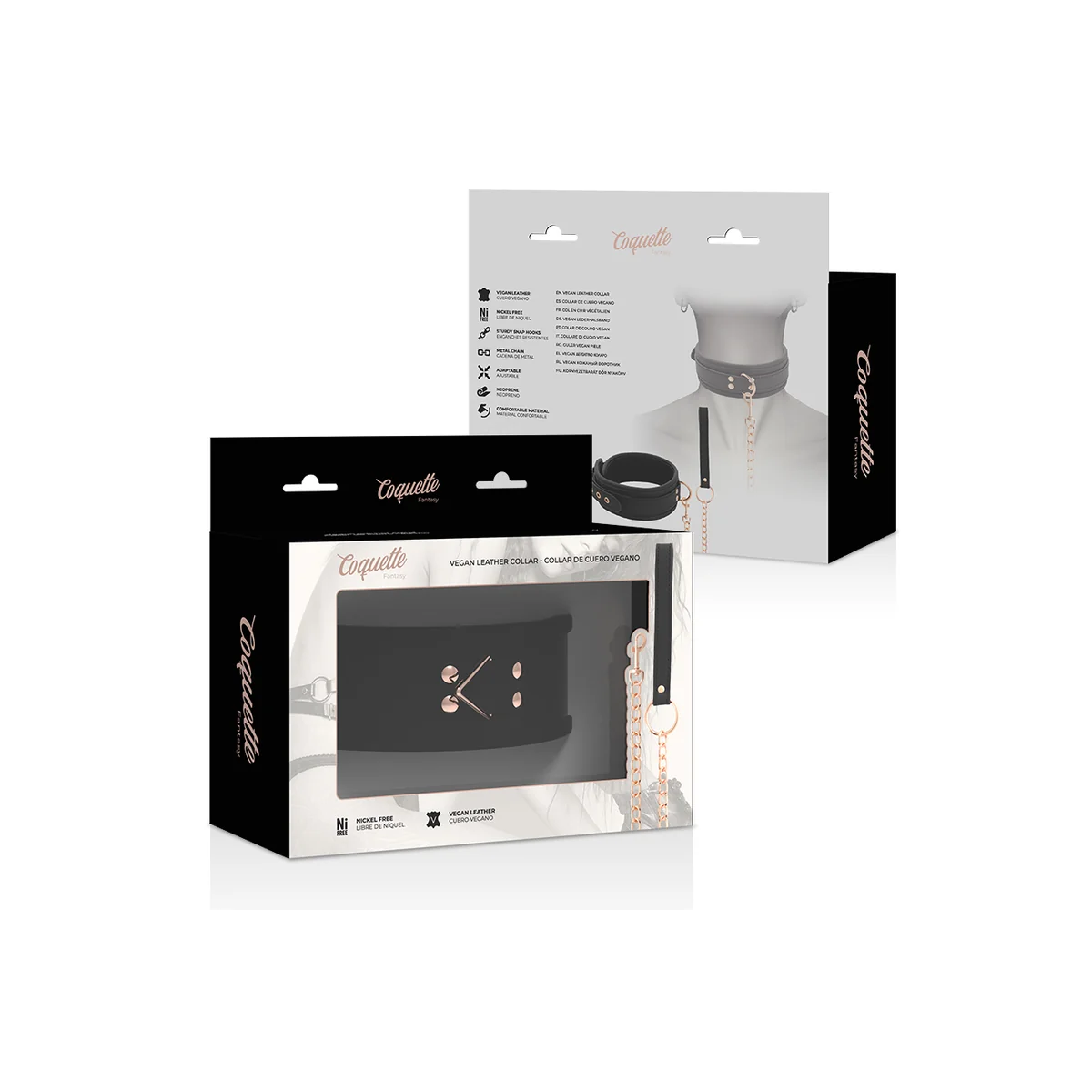 Fantasy-Halskette aus Veganem Leder mit Riemen und Neoprenfutter von Coquette Fantasy kaufen | Fesselliebe