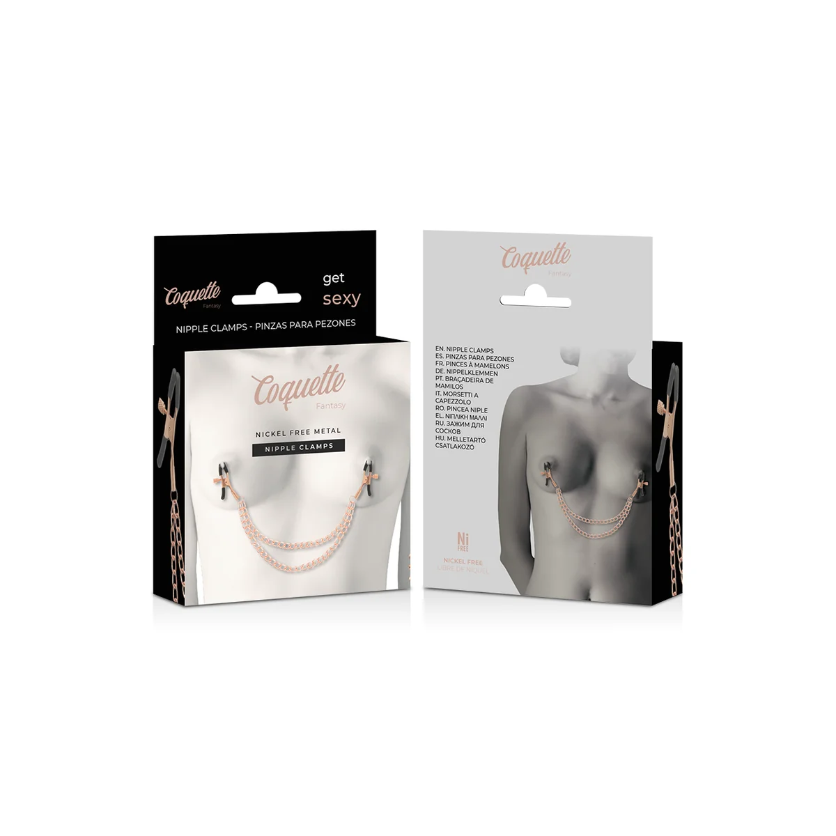 Fantasy-Nippelclips aus Metall mit Kette von Coquette Fantasy kaufen | Fesselliebe