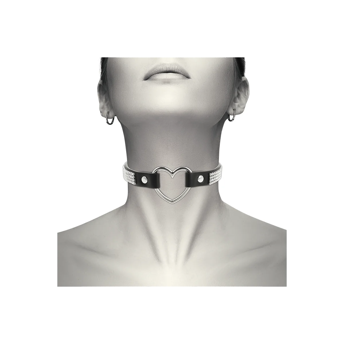 Veganes Leder-Halsband mit Herz von Coquette Accessories kaufen | Fesselliebe