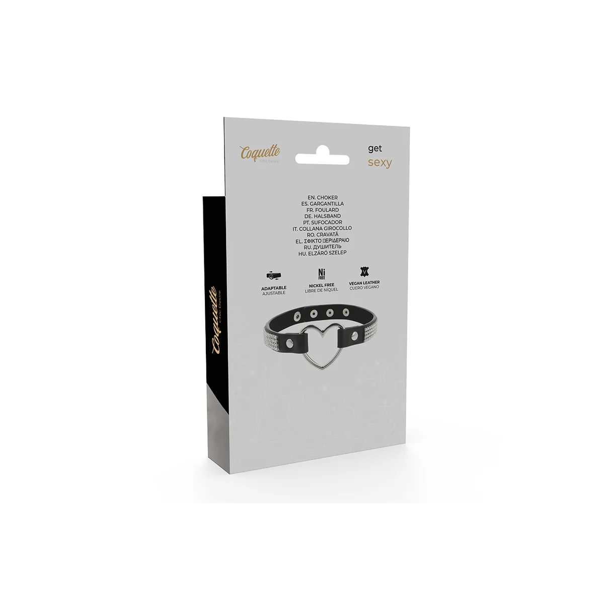 Veganes Leder-Halsband mit Herz von Coquette Accessories kaufen | Fesselliebe