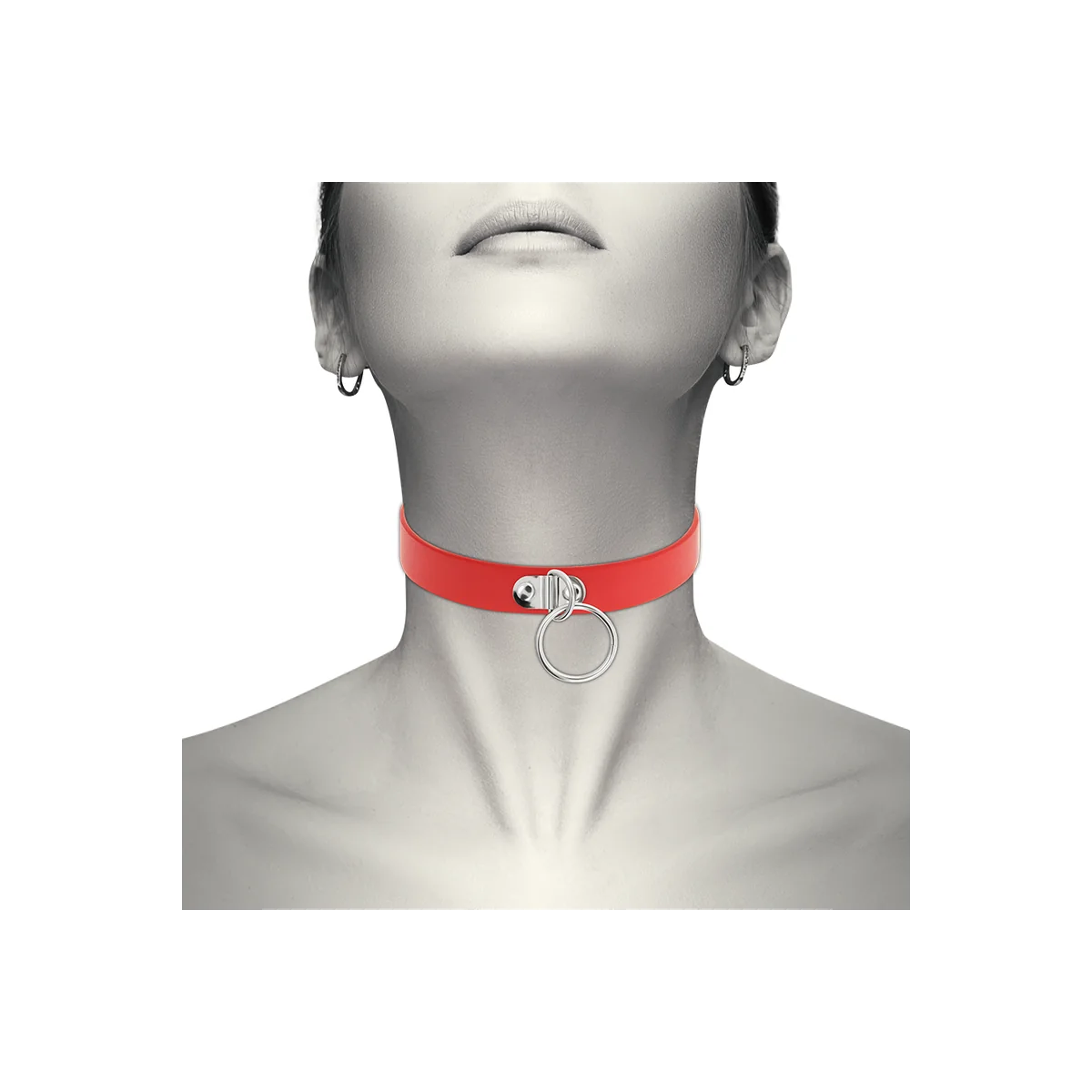 Rote Halskette aus Veganem Leder Fetisch-Accessoire für Frauen von Coquette Accessories kaufen | Fesselliebe