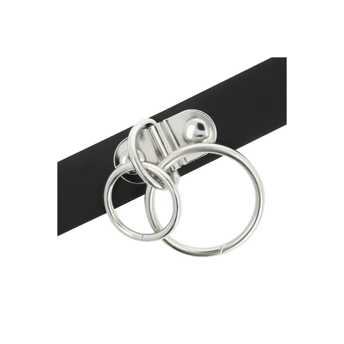 Doppelring-Halsband aus Veganem Leder von Coquette Accessories kaufen | Fesselliebe