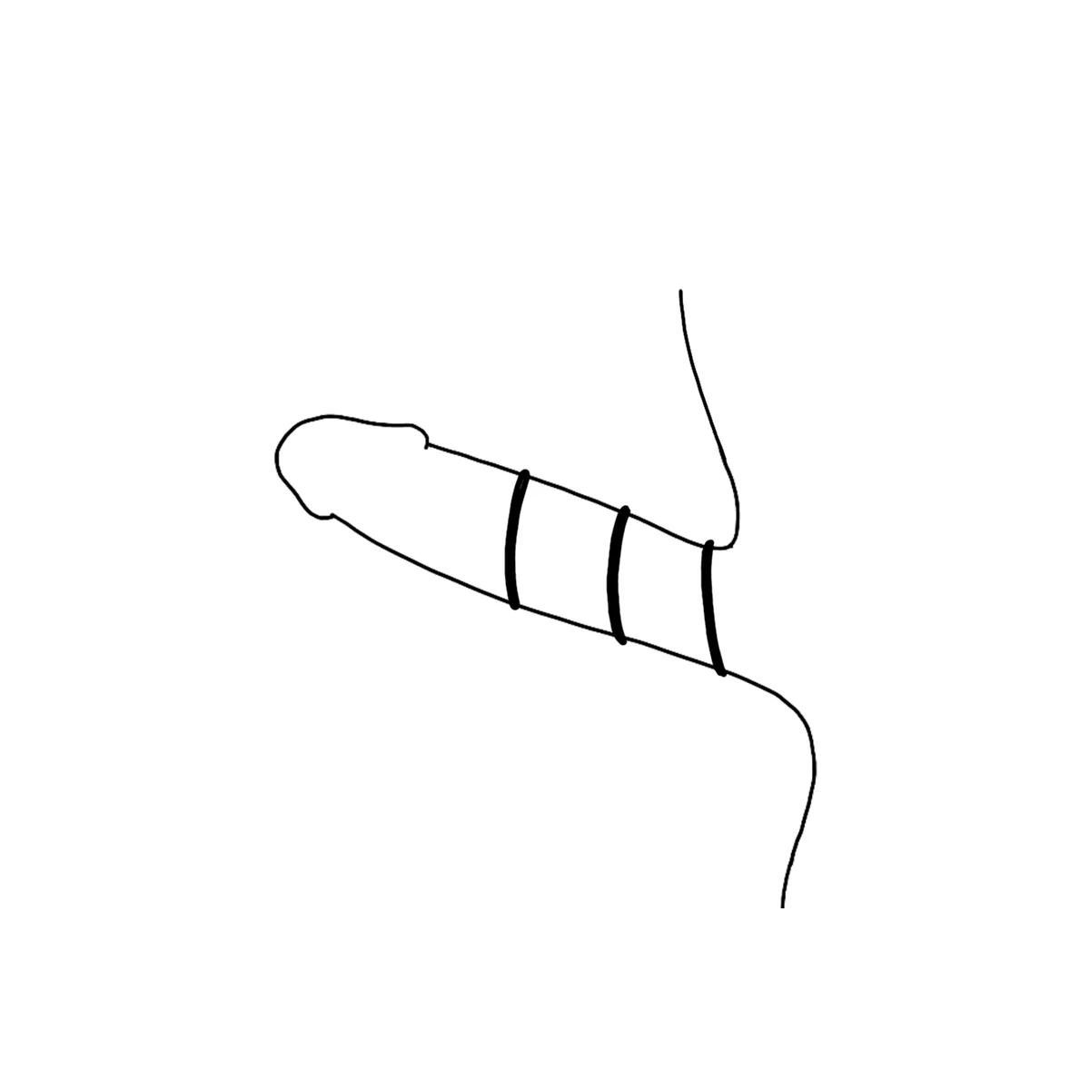 Set aus 3 Schwarzen Silikonringen von Ohmama kaufen | Fesselliebe