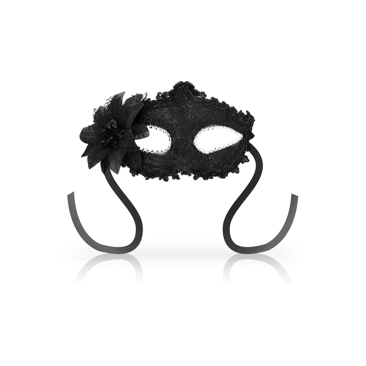 Antizaz-Masken Seitliche Blume Im Venezianischen Stil - Schwarz von Ohmama Masks kaufen | Fesselliebe