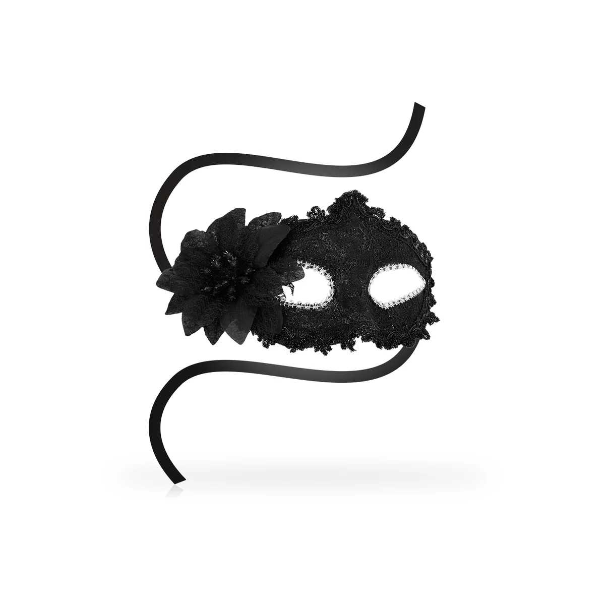 Antizaz-Masken Seitliche Blume Im Venezianischen Stil - Schwarz von Ohmama Masks kaufen | Fesselliebe