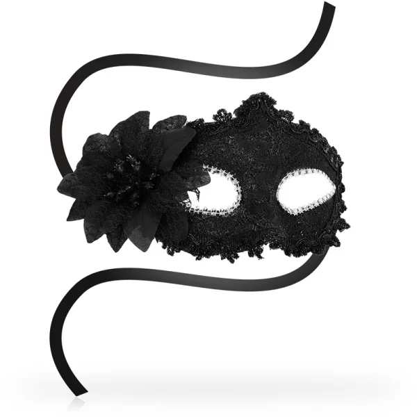 Antizaz-Masken Seitliche Blume Im Venezianischen Stil - Schwarz von Ohmama Masks kaufen | Fesselliebe