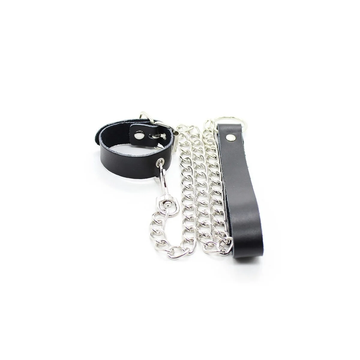 Penis-Halskette und Lederarmband mit Metallkette von Ohmama Fetish kaufen | Fesselliebe