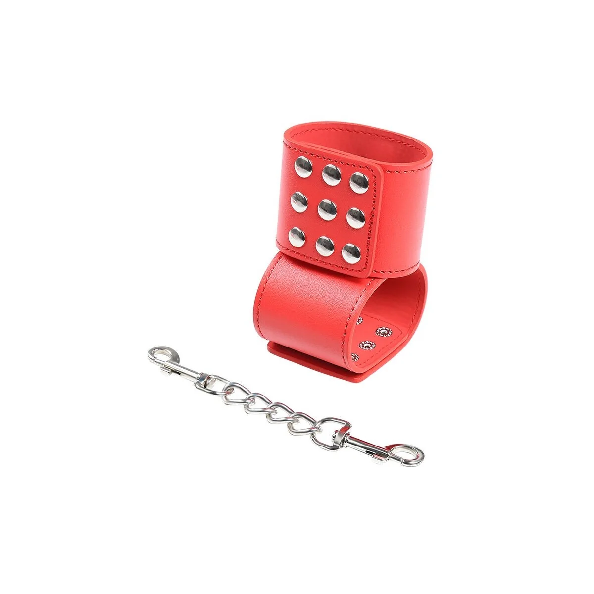 Rote Handschellen mit Schnappverschluss von Ohmama Fetish kaufen | Fesselliebe