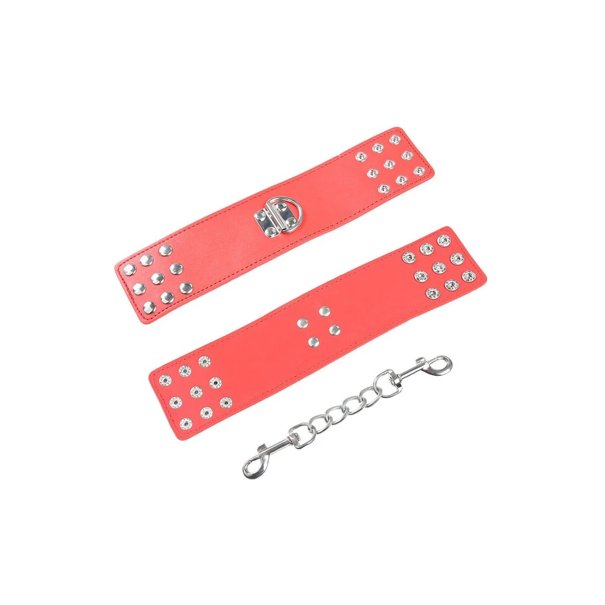 Rote Handschellen mit Schnappverschluss von Ohmama Fetish kaufen | Fesselliebe