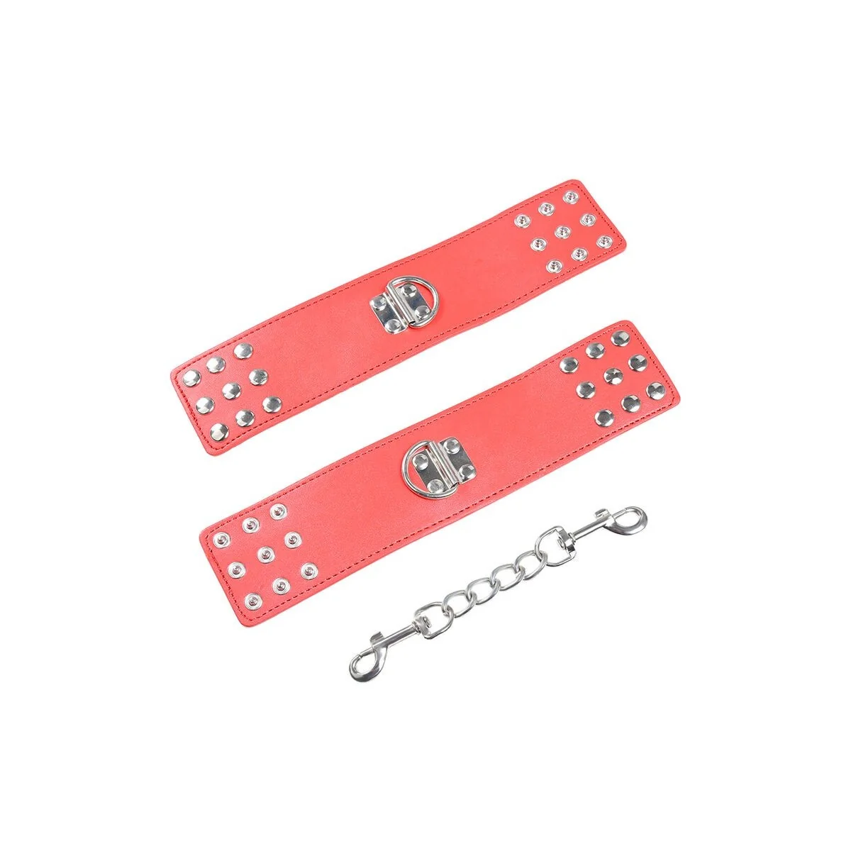 Rote Handschellen mit Schnappverschluss von Ohmama Fetish kaufen | Fesselliebe