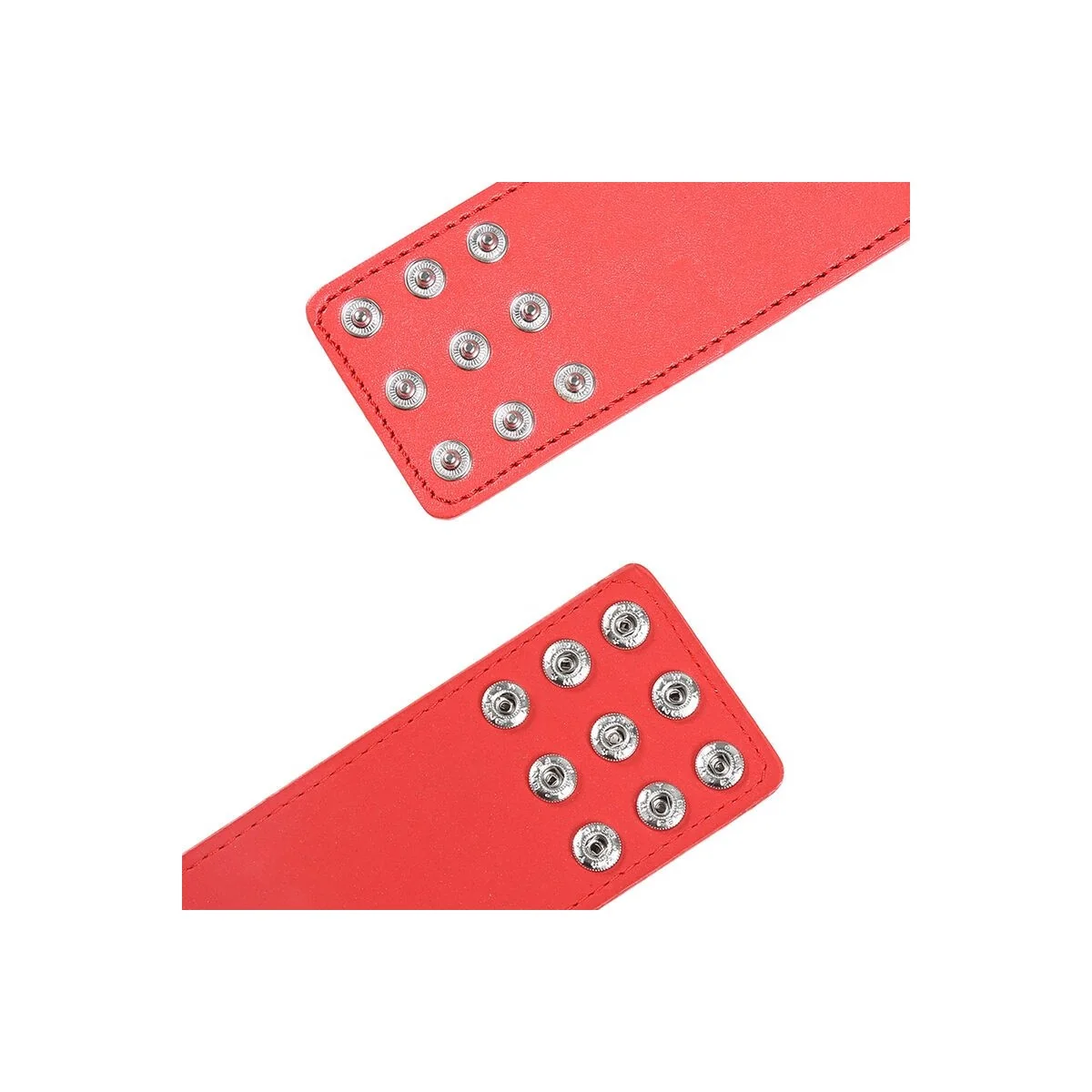 Rote Handschellen mit Schnappverschluss von Ohmama Fetish kaufen | Fesselliebe