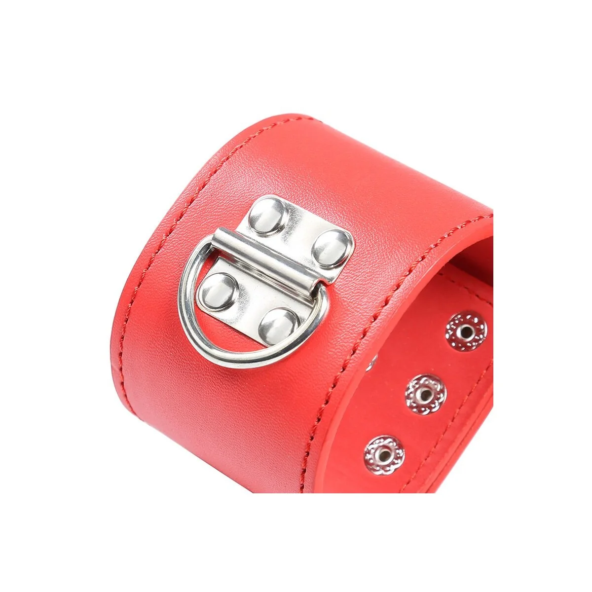 Rote Handschellen mit Schnappverschluss von Ohmama Fetish kaufen | Fesselliebe