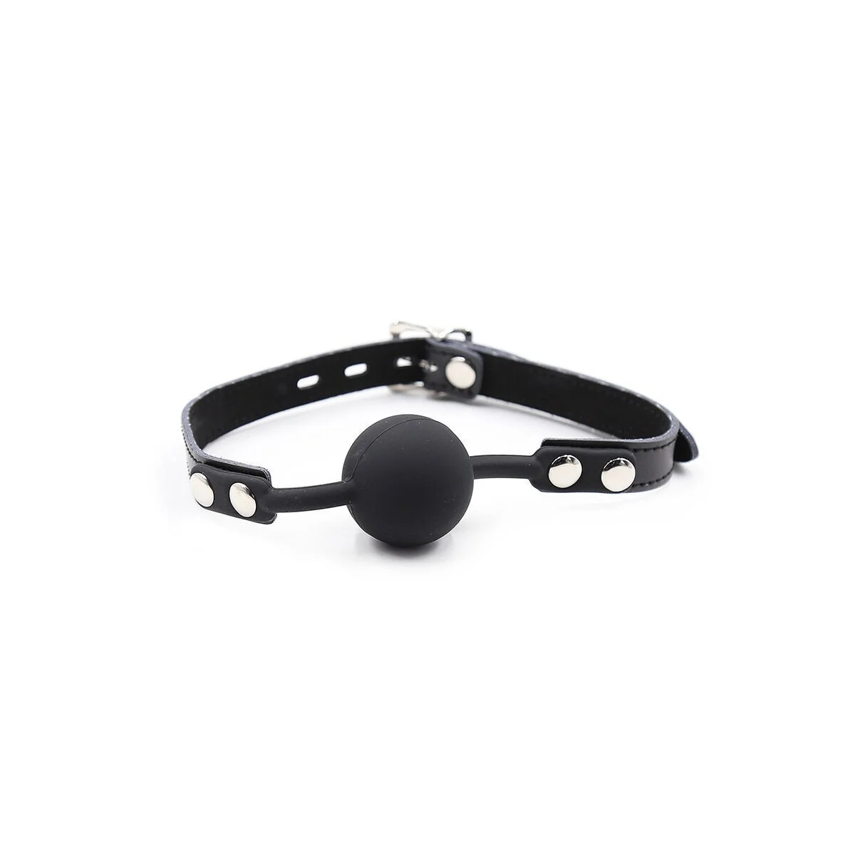 Silikon-Ballgag mit Ledergürtel (VORHÄNGESCHLOSS Inklusive) von Ohmama Fetish kaufen | Fesselliebe