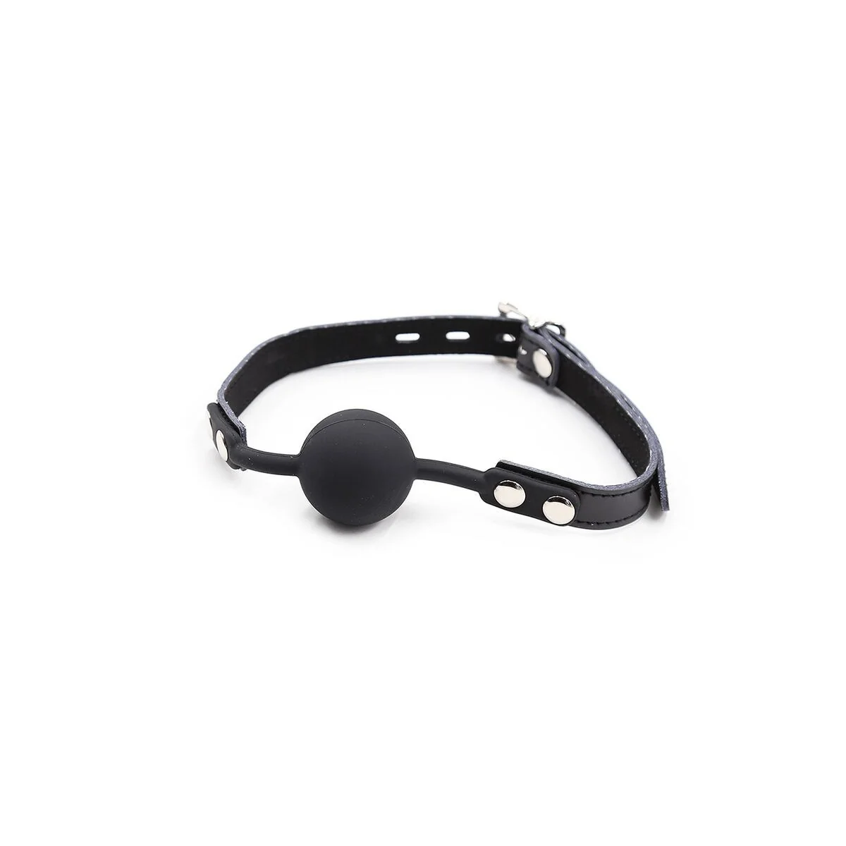 Silikon-Ballgag mit Ledergürtel (VORHÄNGESCHLOSS Inklusive) von Ohmama Fetish kaufen | Fesselliebe