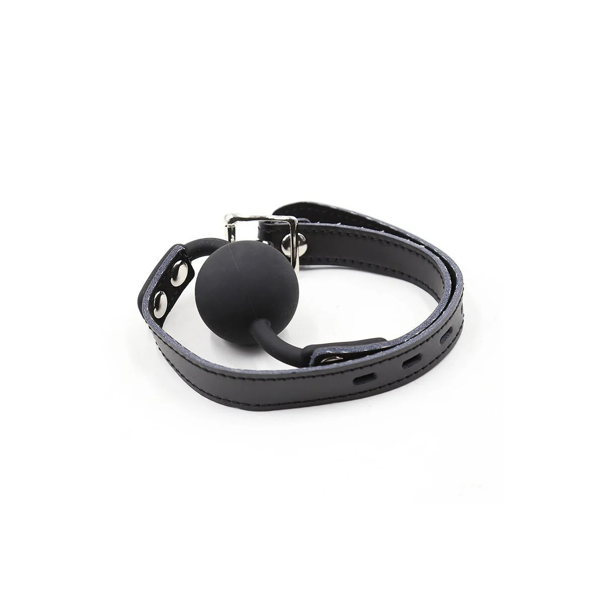 Silikon-Ballgag mit Ledergürtel (VORHÄNGESCHLOSS Inklusive) von Ohmama Fetish kaufen | Fesselliebe