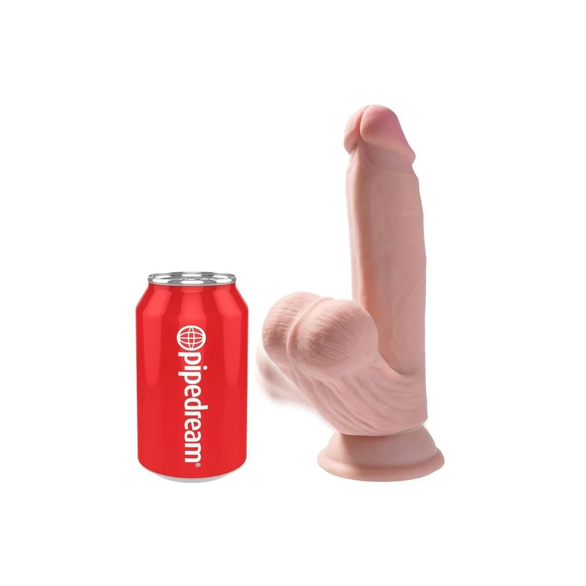 Plus 3d Dildo Swinging Balls 15.2 cm Helle Beige von King Cock Plus kaufen | Fesselliebe