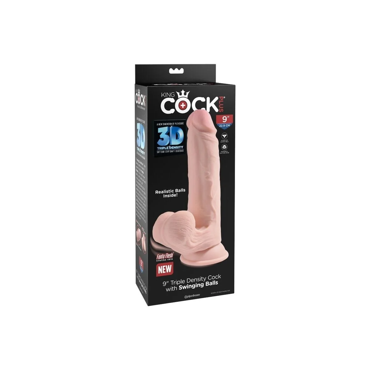 Plus 3d Dildo Swinging Balls 20.3 cm von King Cock Plus kaufen | Fesselliebe